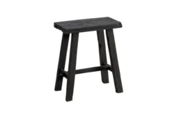 zitbank oud teak 40 cm zwart