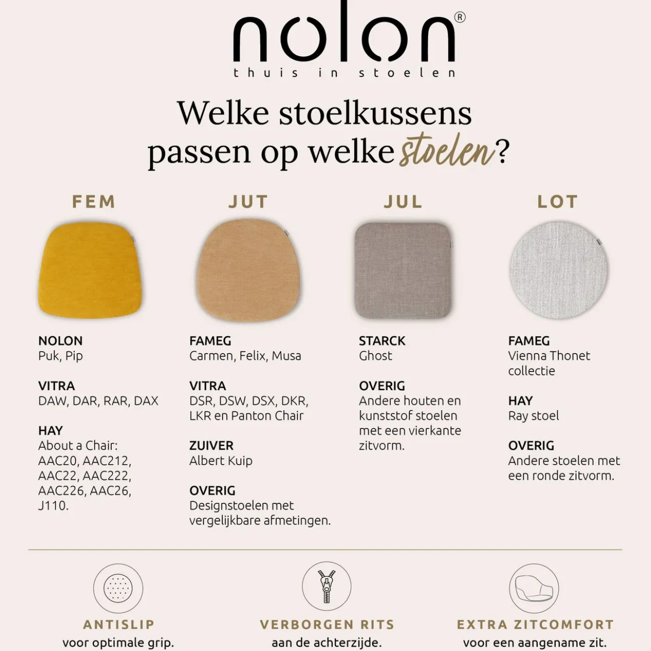 Zitkussen Jut bouclé beige