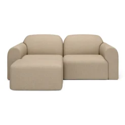 2-zitsbank Bulky met hocker almond