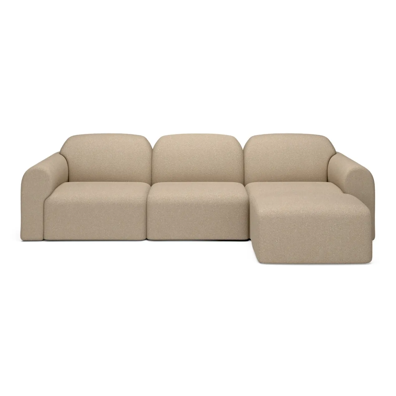 3-zitsbank Bulky met hocker almond