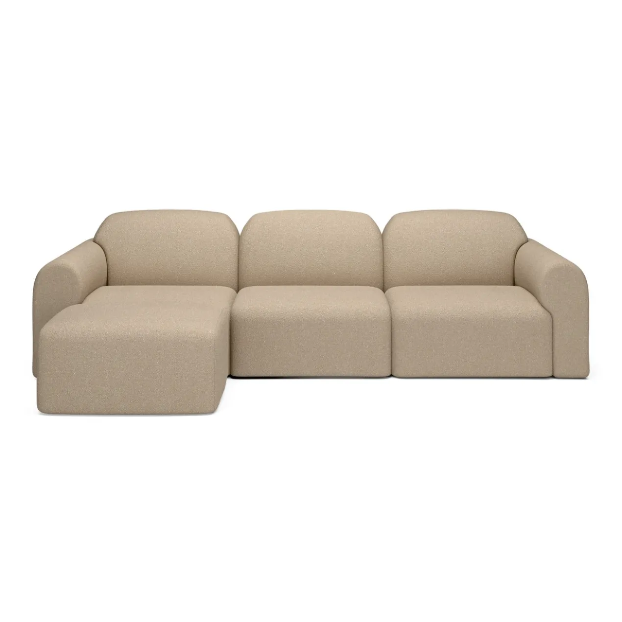 3-zitsbank Bulky met hocker almond