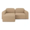 2-zitsbank Bulky met hocker light sepia