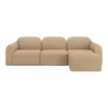 3-zitsbank Bulky met hocker light sepia