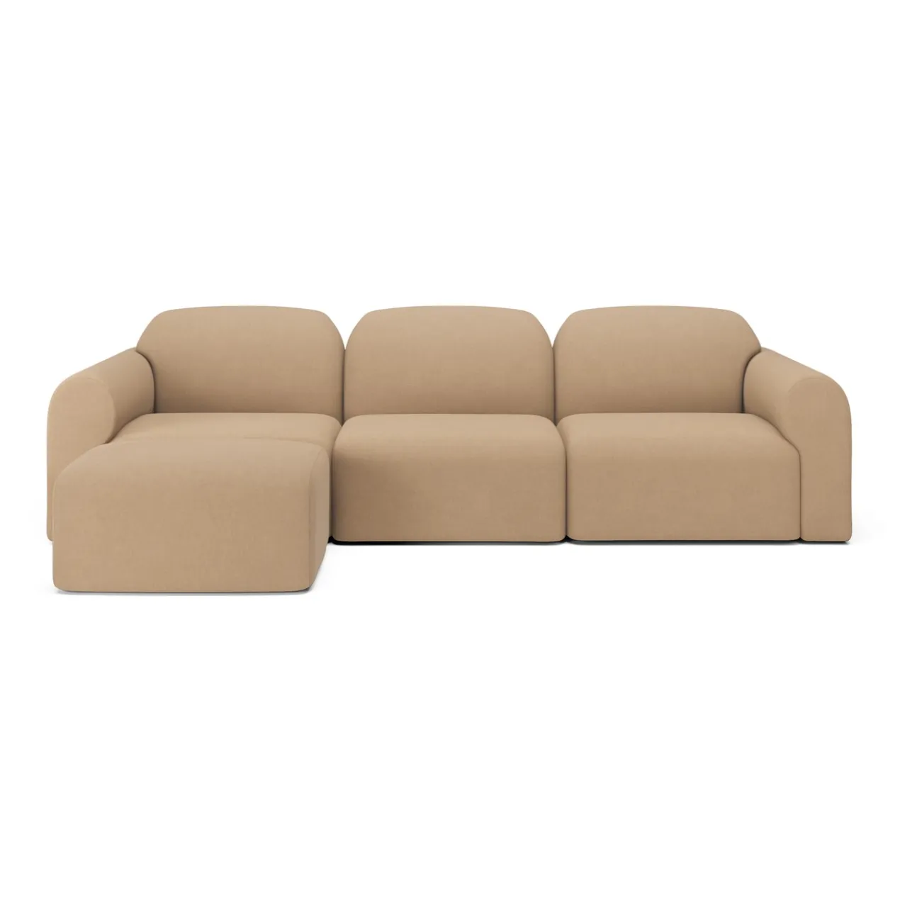 3-zitsbank Bulky met hocker light sepia