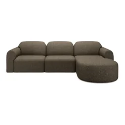 3-zitsbank Bulky met hocker rond cedar