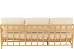 3-zitsbank Elise incl. kussens naturel/wit