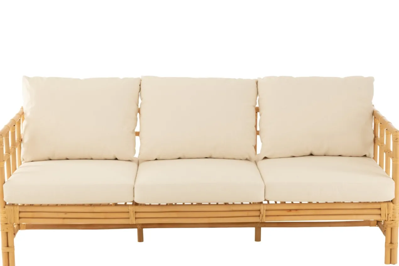 3-zitsbank Elise incl. kussens naturel/wit