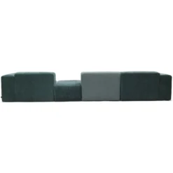 4-zitsbank Oscar met hocker ocean blue