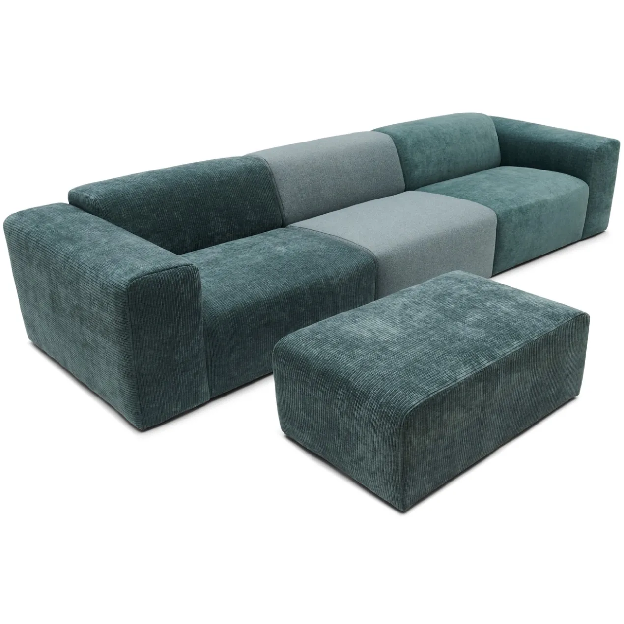 4-zitsbank Oscar met hocker ocean blue
