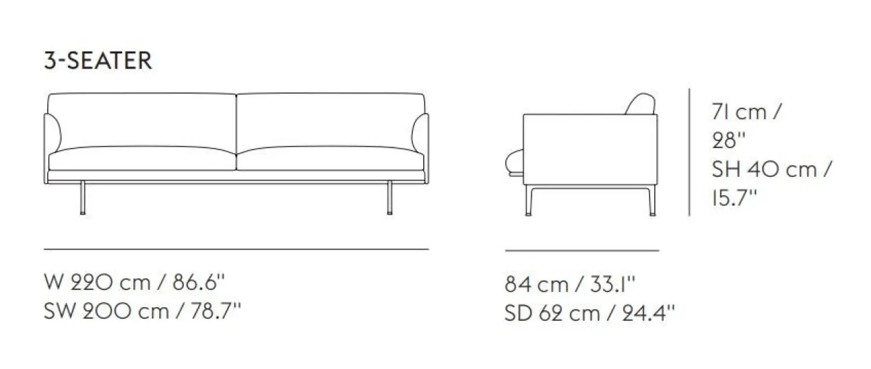 3-zitsbank Outline hallingdal 200