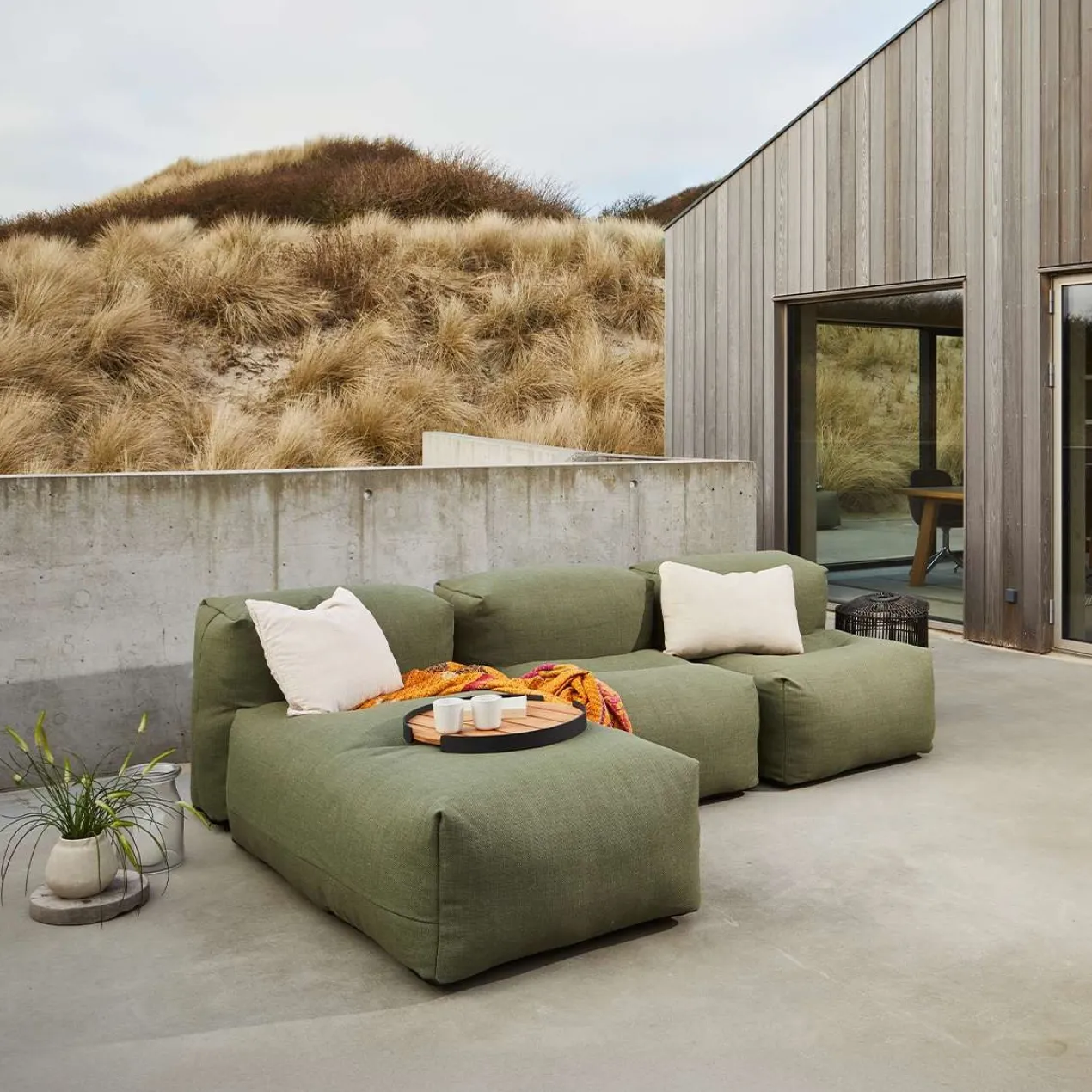 3-zitsbank Soft outdoor lounge olive