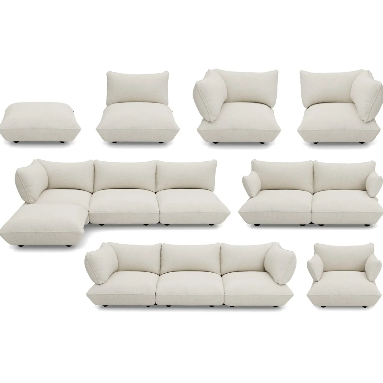 3-zitsbank Sumo boucle grecycled beige