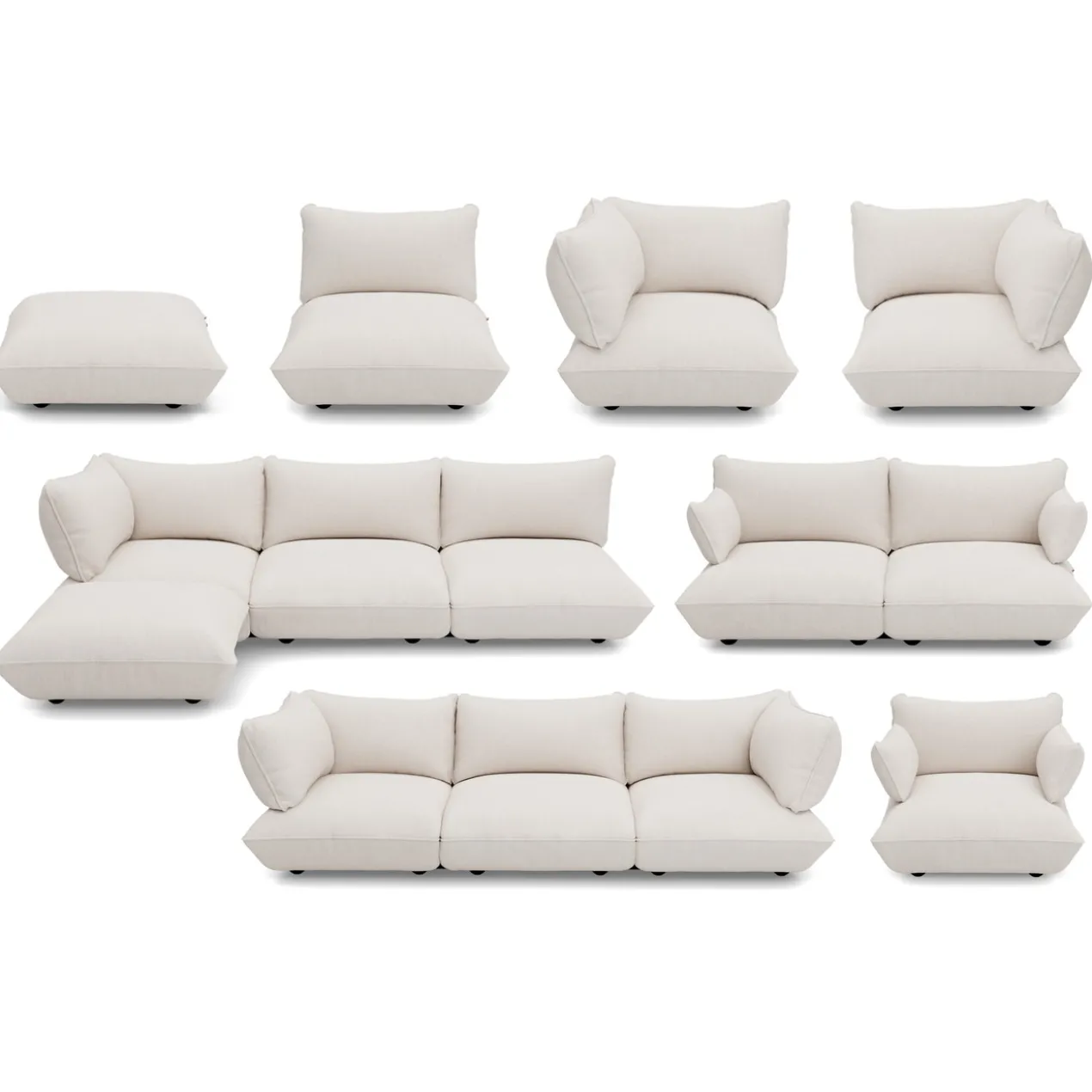 2-zitsbank Sumo boucle recycled creme