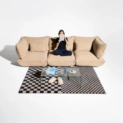 3-zitsbank Sumo cord recycled beige