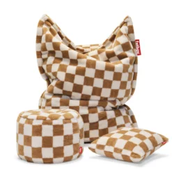Zitzak original slim teddy chess almond creme