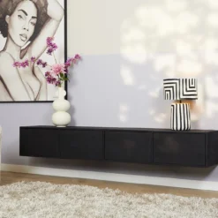 Zwevend Tv-meubel All Black 200