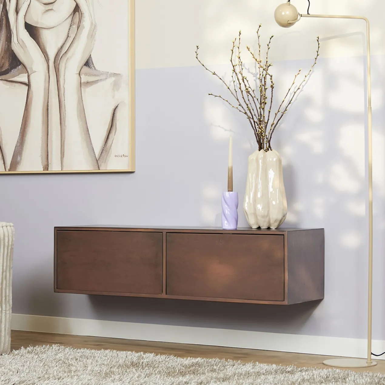 Zwevend Tv-meubel All Brown 120