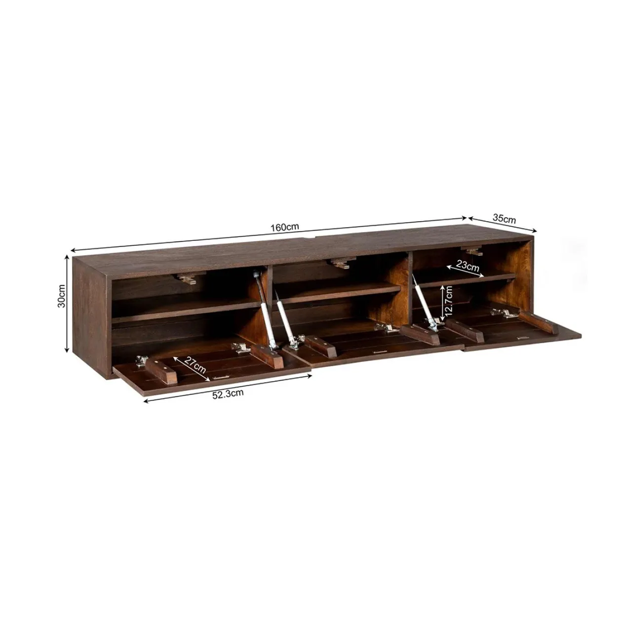 Zwevend Tv-meubel All Brown 160