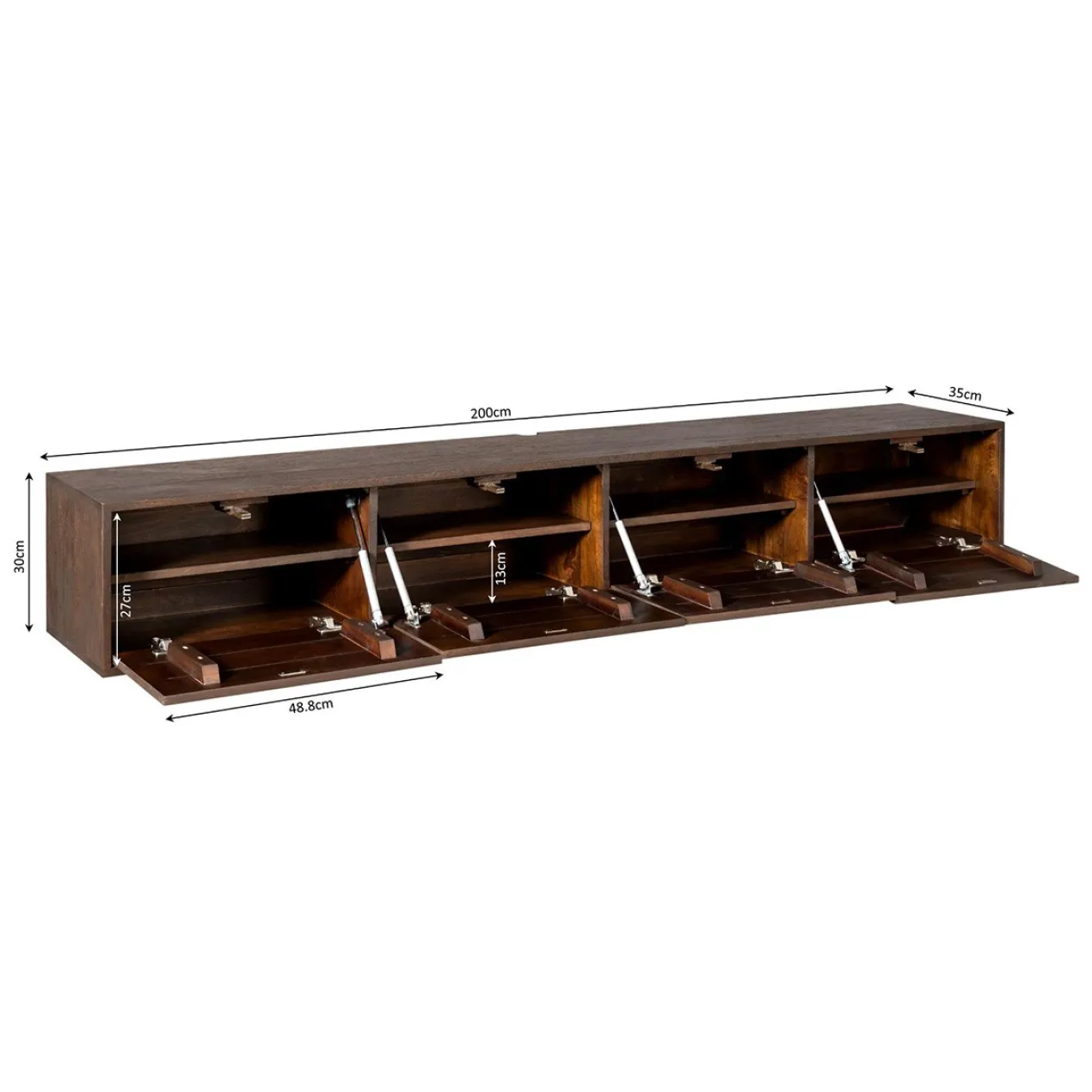 Zwevend Tv-meubel All Brown 200