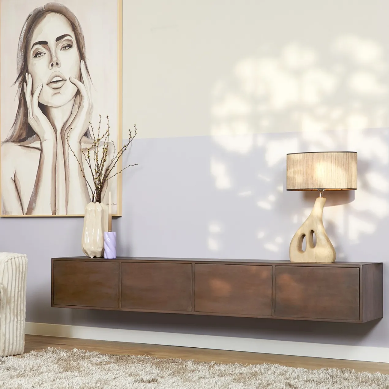 Zwevend Tv-meubel All Brown 200