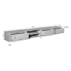 Zwevend Tv-meubel Ambi bruin 240 cm
