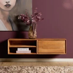 Zwevend Tv-meubel Ambi naturel 120 cm