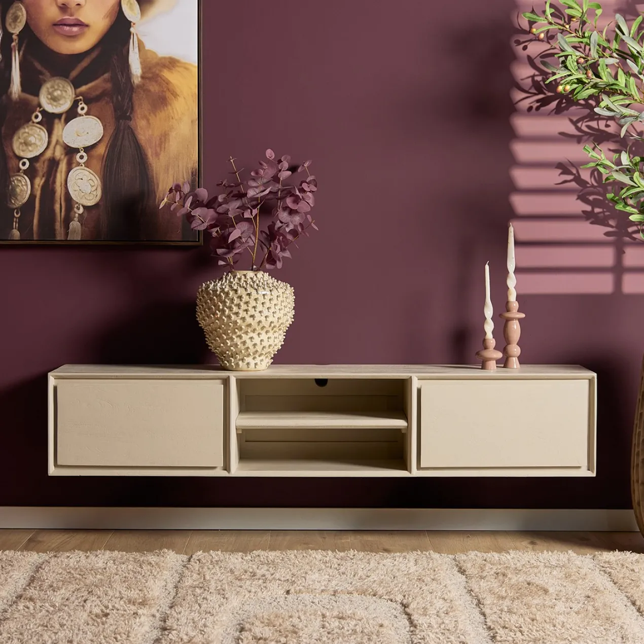 Zwevend Tv-meubel Ambi Witzand 160 cm